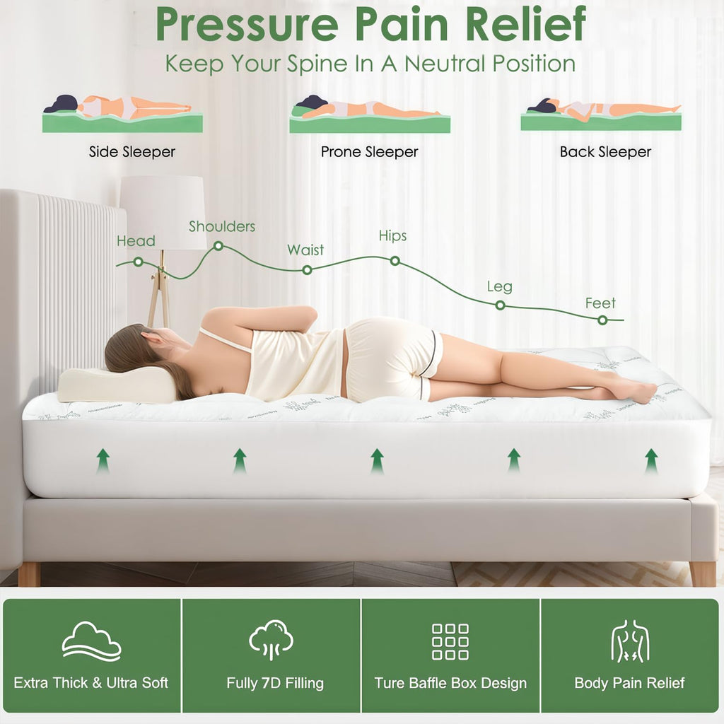 Bamboo Viscose Cooling Mattress Topper — Queen