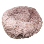 Premium Plush Round Dog Bed, Soft Cozy Pet Bed With Raised Edge