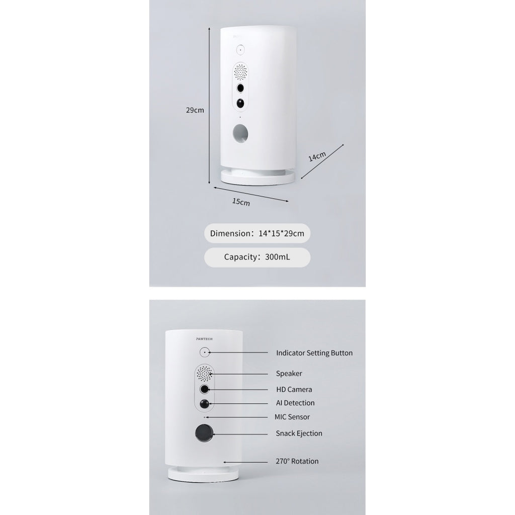 Smart WiFi Automatic Pet Feeder With 270 Rotating Camera