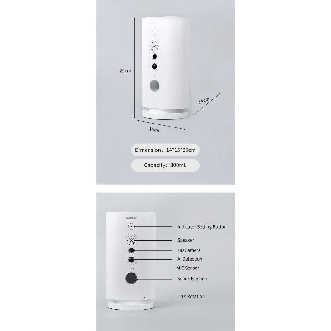 Smart WiFi Automatic Pet Feeder With 270 Rotating Camera