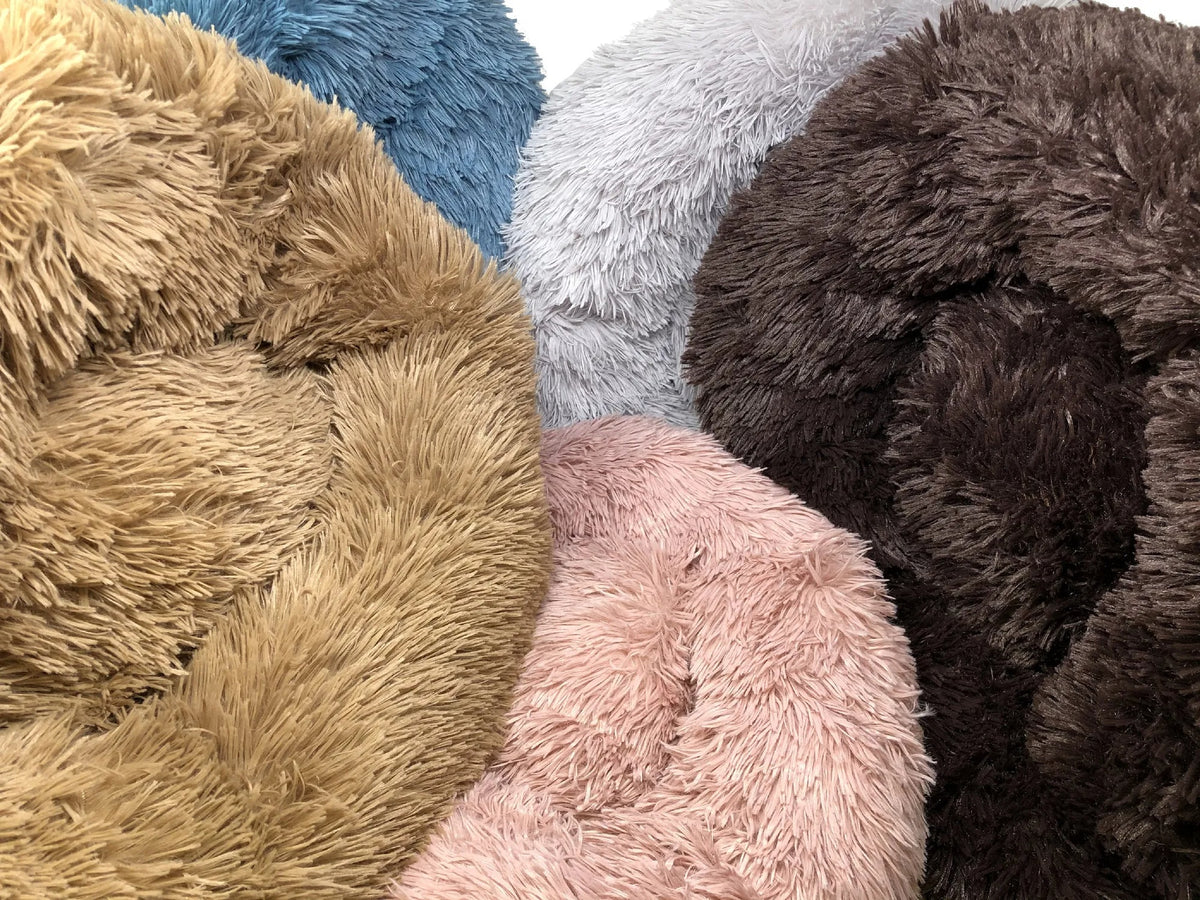 Premium Plush Round Dog Bed, Soft Cozy Pet Bed With Raised Edge