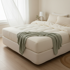 Bamboo viscose cooling mattress topper on a made bed